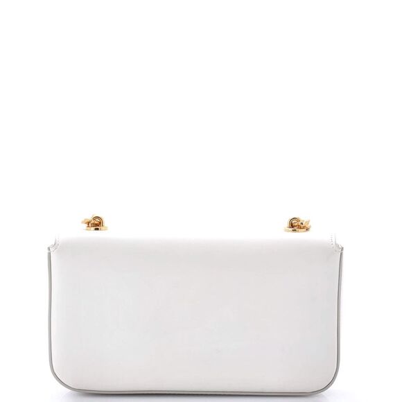 Celine Triomphe Chain Shoulder Bag Leather Small White - Picture 3 of 6
